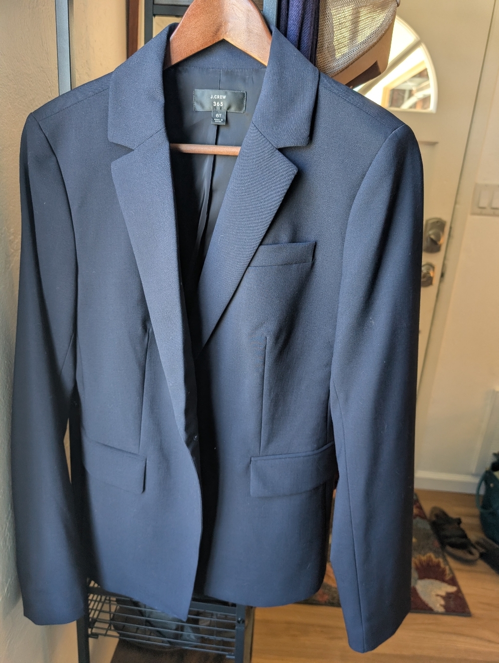 J. Crew Tall Slim Single-Button Blazer In Navy Everyday Wool, 6T (Tall) - Picture 2 of 11